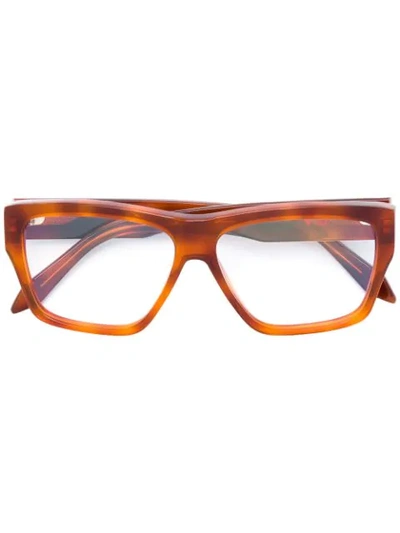 Victoria Beckham Square Shaped Glasses In Brown