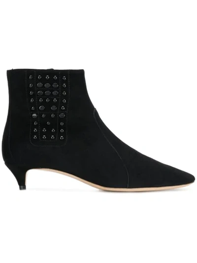 Tod's Embellished Ankle Boots In Black