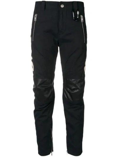 Diesel Fitted Biker Trousers In Black