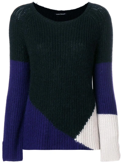 Luisa Cerano Colour-block Fitted Sweater - Black