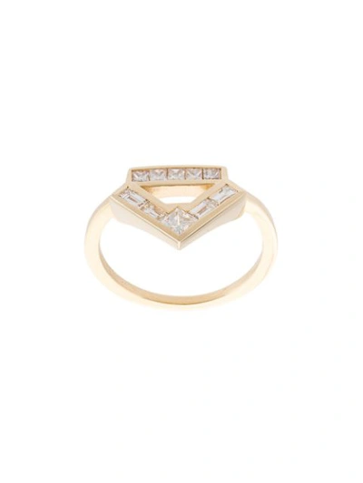 Azlee Glow Diamond Ring In Yellow