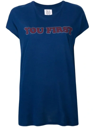 Zoe Karssen You First Print T-shirt In Blue