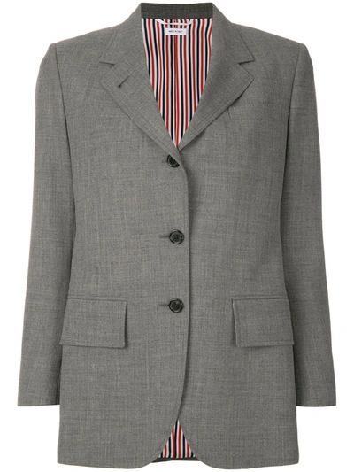 Thom Browne Wide Lapel Sport Coat In Grey