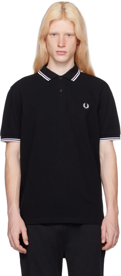 Fred Perry Midnight Blue Piquet Polo Shirt In Black
