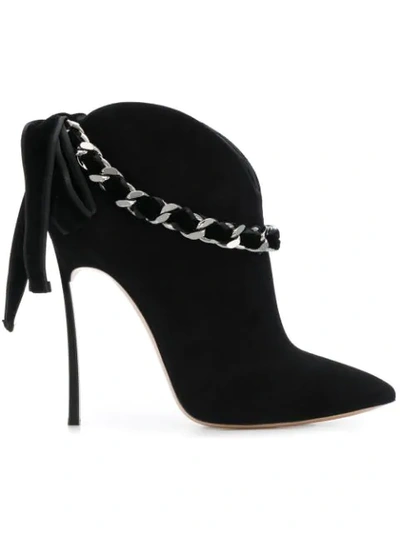 Casadei Chain Embellished Boots - Black