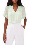 Halogen Release Pleat Blouse In Seafoam Green