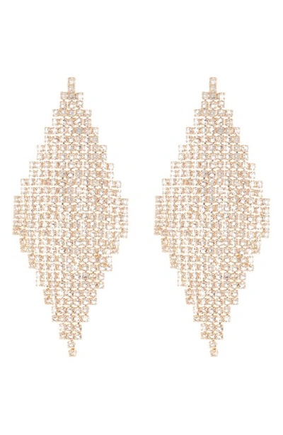 Cara Crystal Chain Mesh Statement Earrings In Gold