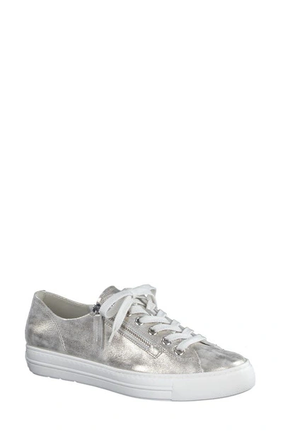 Paul Green Tamara Cupsole Sneaker In Aluminum Nappa Metallic