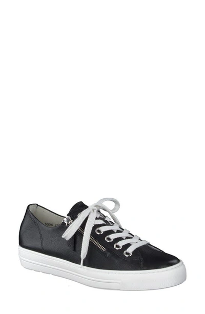 Paul Green Tamara Cupsole Sneaker In Black Leather