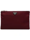 Prada Clutch Mit Logo-schild - Rosa In Pink