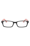 Ray Ban Unisex 52mm Rectangular Optical Glasses In Black Red