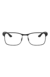 Ray Ban Unisex 55mm Rectangular Optical Glasses In Black