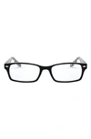 Ray Ban 54mm Rectangular Optical Glasses In Trans Black