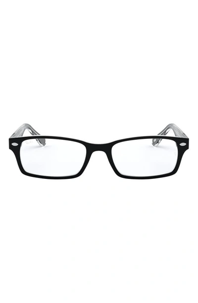 Ray Ban 54mm Rectangular Optical Glasses In Trans Black