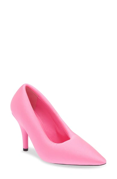 Balenciaga Xl Pointed Toe Pump In Neon Pink