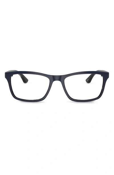 Ray Ban Unisex 53mm Rectangular Optical Glasses In Blue