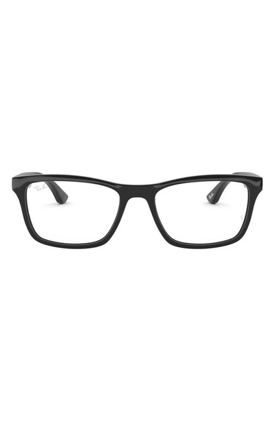 Ray Ban Unisex 49mm Rectangle Optical Glasses In Black