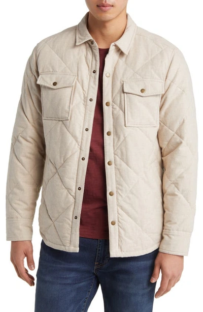 Marine Layer Olin Quilted Snap-up Overshirt In Oatmeal