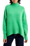 French Connection Vhari Turtleneck Sweater In Poise Green