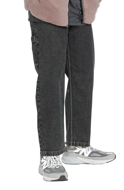 Volcom Kraftsman Loose Tapered Leg Denim Pants In Squadron Green