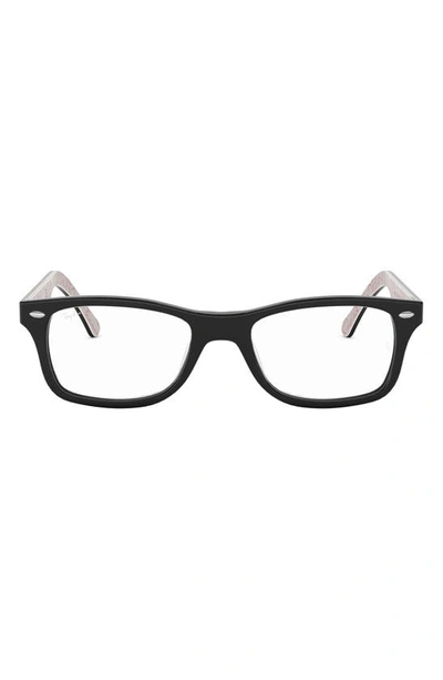 Ray Ban 50mm Square Optical Glasses In Black White