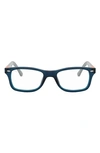 Ray Ban 50mm Square Optical Glasses In Blue