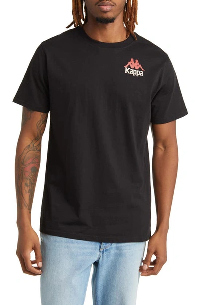 Kappa Authentic Ables Cotton Graphic T-shirt In Jet Black