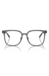 Ray Ban 54mm Square Optical Glasses In Transparent Grey