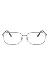 Ray Ban 54mm Rectangular Optical Glasses In Silver