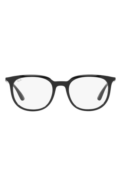 Ray Ban 51mm Square Optical Glasses In Black