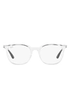 Ray Ban 51mm Square Optical Glasses In Transparent