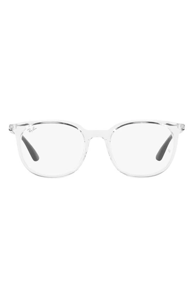 Ray Ban 51mm Square Optical Glasses In Transparent