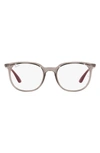Ray Ban 51mm Square Optical Glasses In Transparent Grey