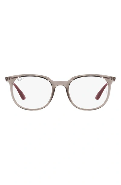 Ray Ban 51mm Square Optical Glasses In Transparent Grey