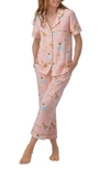 Bedhead Pajamas Print Stretch Organic Cotton Jersey Crop Pajamas In Champagne Disco