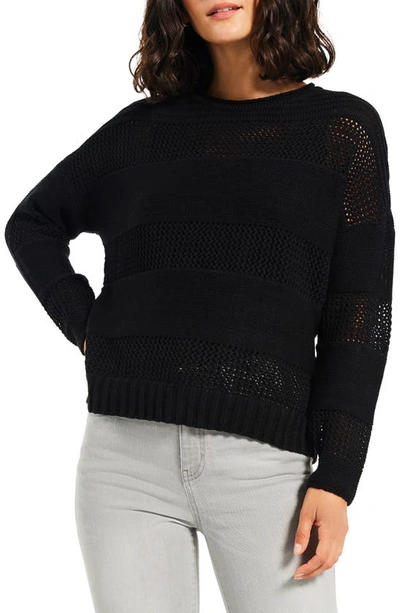 Nic + Zoe Mesh Mix Sweater In Black