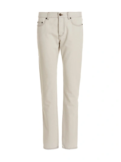 Saint Laurent Denim Jeans In Neutral