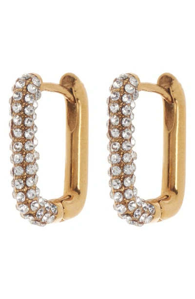 Nordstrom Rack Pavé Cubic Zirconia Square Huggie Hoop Earrings In Gold