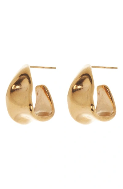 Nordstrom Rack Sculpted Waterproof Huggie Hoop Earrings In Gold