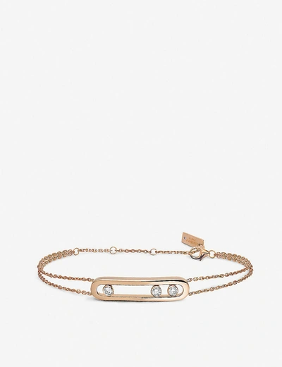 Messika Move 18ct Rose-gold And Diamond Bracelet In Pink