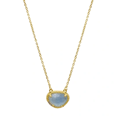 Adornia Fine Adornia Birthstone Necklace 14k Yellow Gold Vermeil In Blue