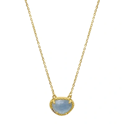 Adornia Fine Adornia Birthstone Necklace 14k Yellow Gold Vermeil In Gold - Aquamarine - March