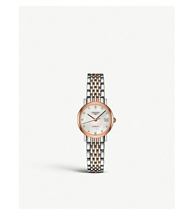 Longines Elegance Automatic Mother Of Pearl Dial Ladies Watch L4.309.5.87.7 In Black,gold Tone,mother Of Pearl,pink,rose Gold Tone,silver Tone,two Tone