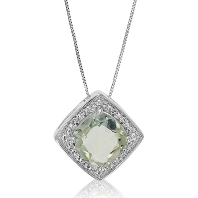 Vir Jewels 1.50 Cttw Pendant Necklace, Green Amethyst Pendant Necklace For Women In .925 Sterling Silver With 1