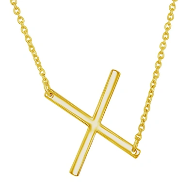 Simona Sterling Silver Sideways Initial Necklace - Gold Plated