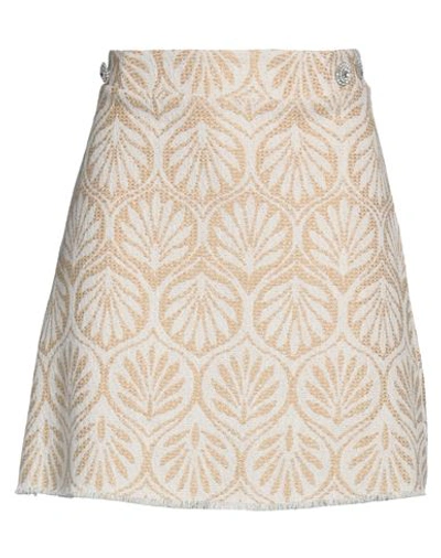 Siste's Woman Mini Skirt Ivory Size L Cotton, Polyester, Nylon In White