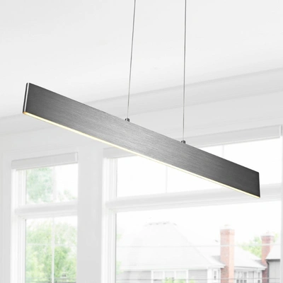 Jonathan Y Draper 32" Dimmable Adjustable Integrated Led Metal Linear Pendant