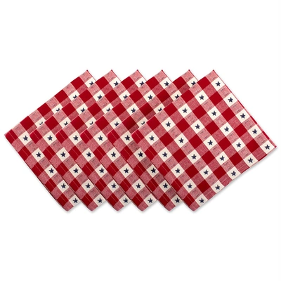 Dii 4th Of July Star Check Napkin (set Of 6)