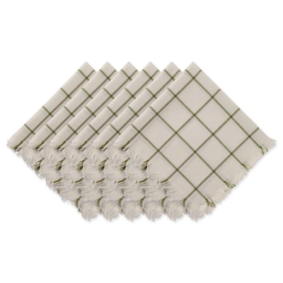 Dii Basic Check Fringed Napkin (set Of 6)