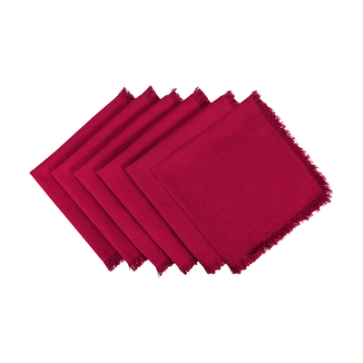 Dii Fringed Solid Heavyweight Napkin (set Of 6)